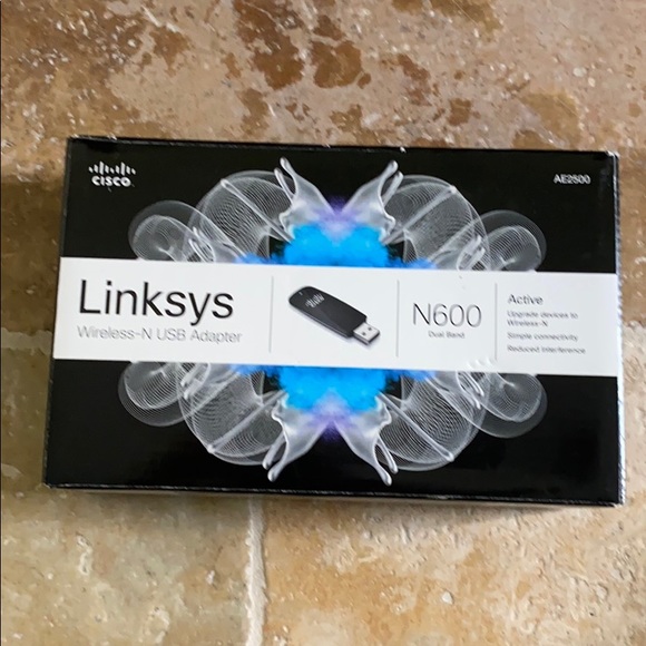 LINKSYS N600 DUAL BAND WIRELESS N USB ADAPTER box - Picture 1 of 5